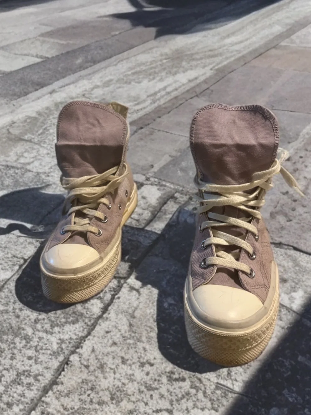 Converse Chuck Taylor Women's High-Top Sneakers in Taupe with Cream Soles